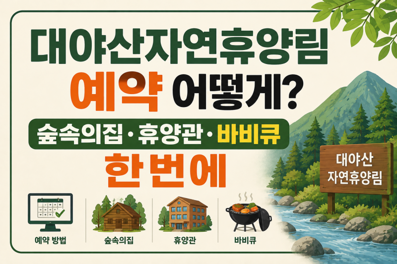 대야산자연휴양림 예약 어떻게? 숲속의집·휴양관·바비큐 한번에
