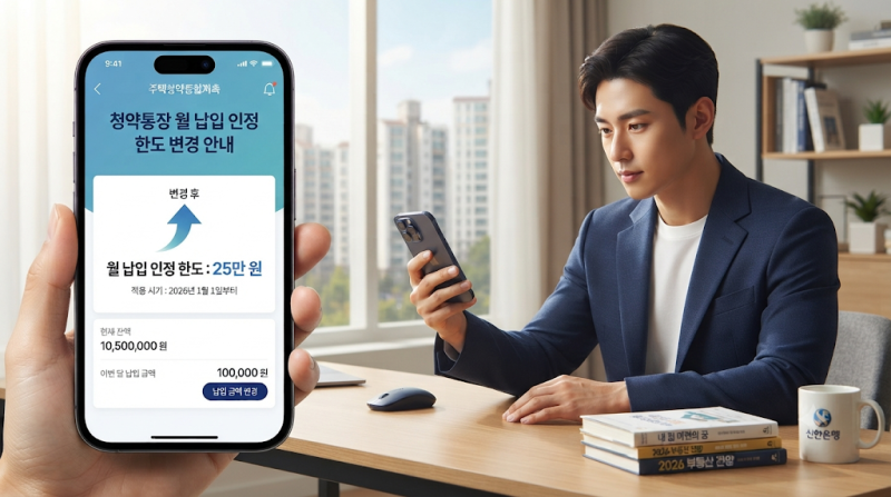 청약통장 납입금액 변경하는 법 및 월 25만 원 상향 활용 가이드 (2026)