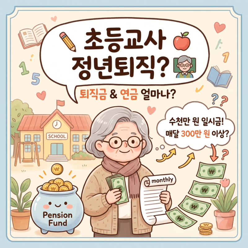 초등교사 정년퇴직금·연금 공개, 40년 일하면 일시금 1억에 매달 325만 원… 이게 정녕 평등한....