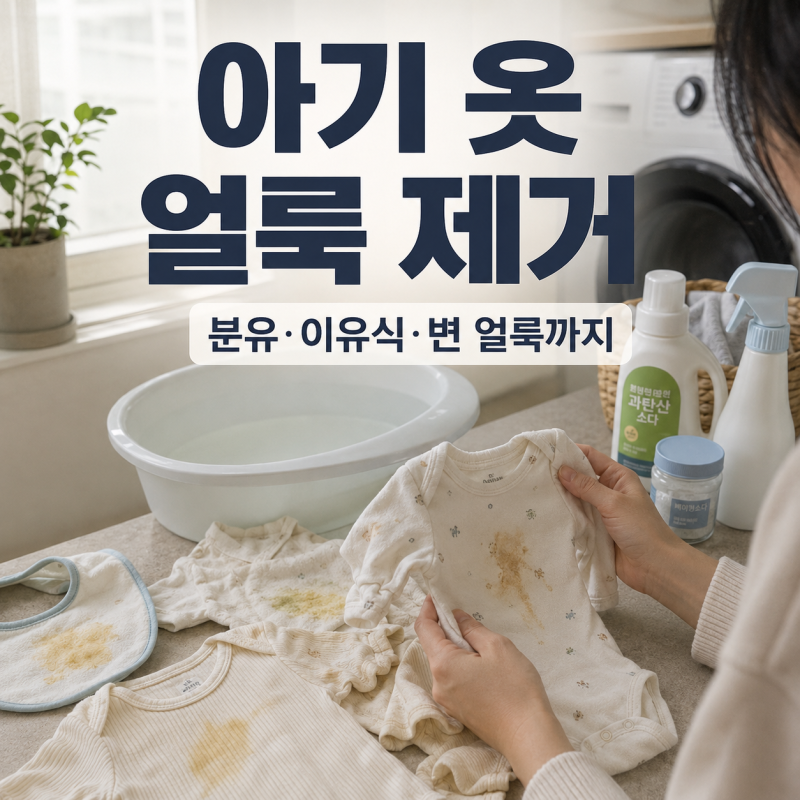 아기 옷 얼룩 제거 분유 이유식 변 얼룩별로 지우는 방법