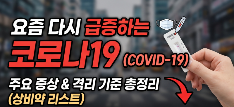 요즘 다시 급증하는 코로나19, 주요 증상과 격리 기준 총정리 (상비약 리스트 포함)