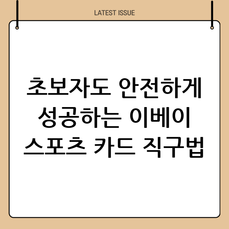 이베이(eBay) 스포츠 카드 직구 초보자 가이드: 배송부터 안전한 구매 팁까지