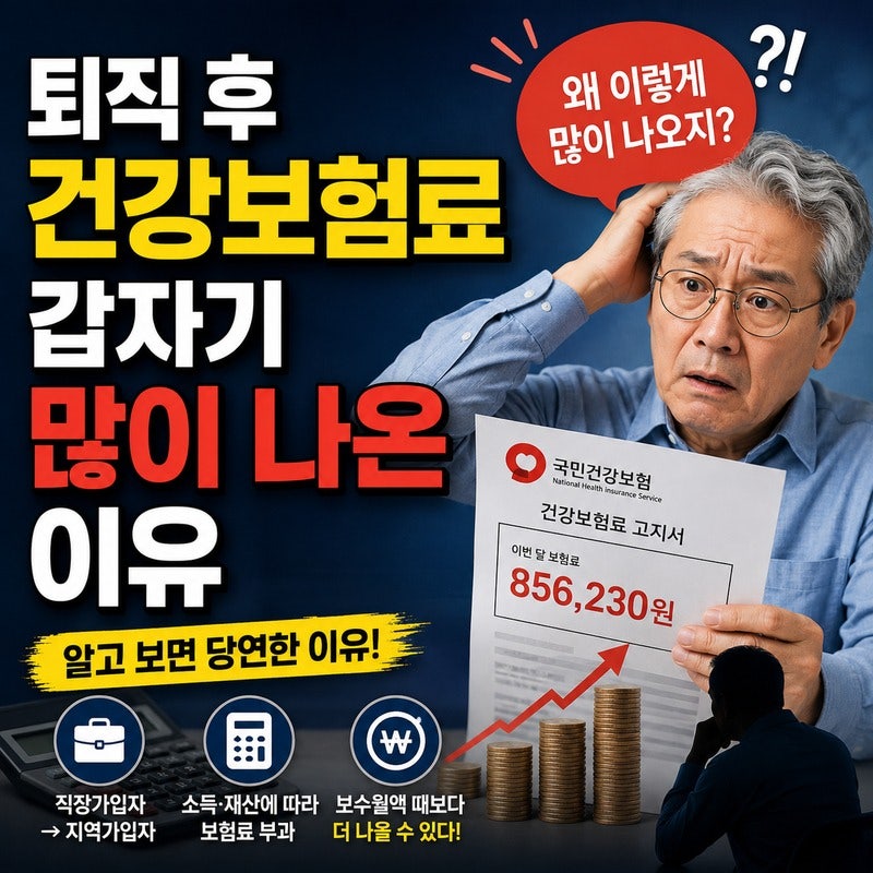퇴직 후 건강보험료 갑자기 많이 나온 이유｜소득 줄었는데 왜 더 내는 걸까