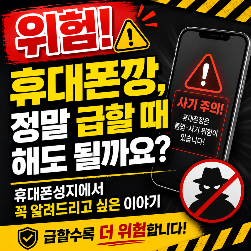 휴대폰깡, 정말 급할 때 해도 될까요? 휴대폰성지에서 꼭 알려드리고 싶은 이야기