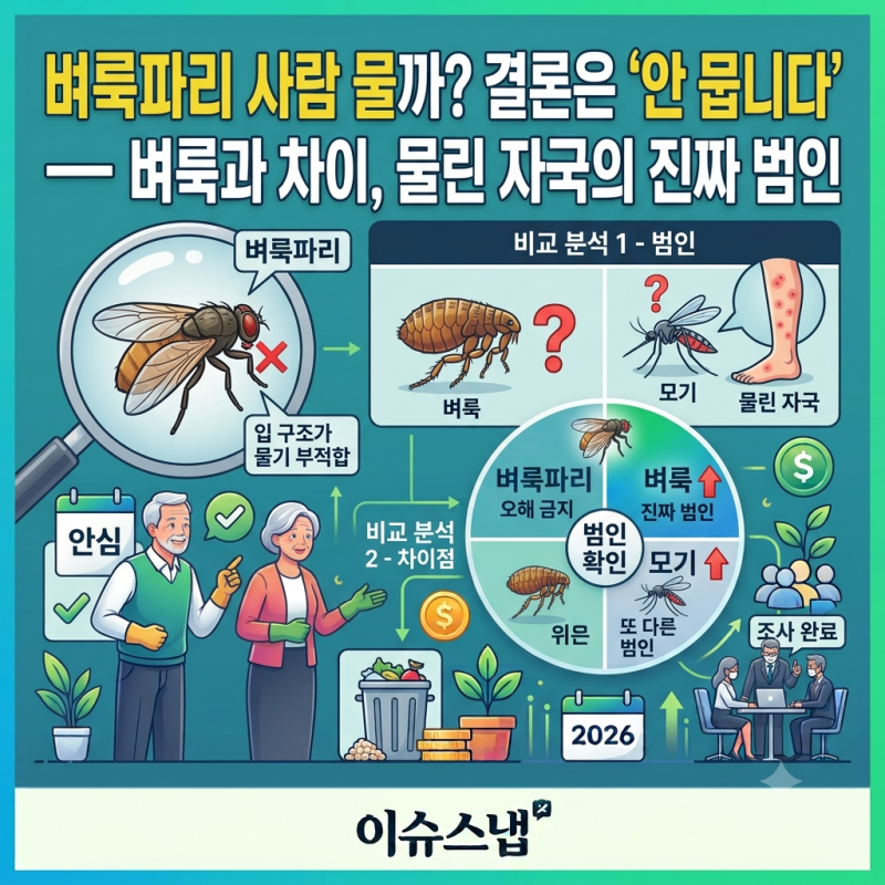 벼룩파리 사람 물까? 결론은 '안 뭅니다' — 벼룩과 차이, 물린 자국의 진짜 범인