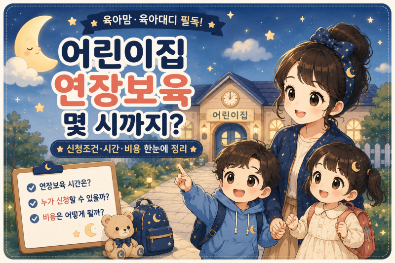 어린이집 연장보육 몇 시까지? 신청조건·시간·비용 총정리
