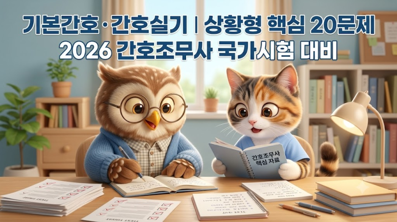 [2026 간호조무사 국시] 기본간호·간호실기 기출유형 20문제｜상황형 문제풀이 2탄