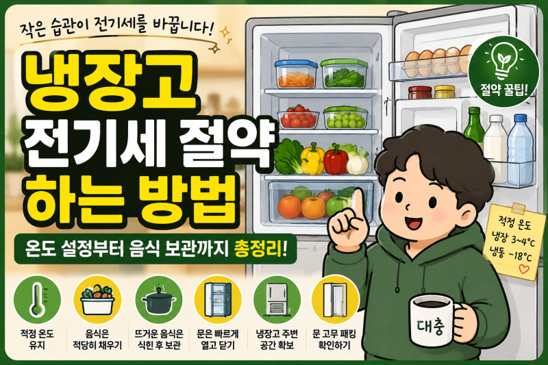냉장고 전기세 절약하는 방법 (온도 설정・음식 보관 +삼성・엘지)