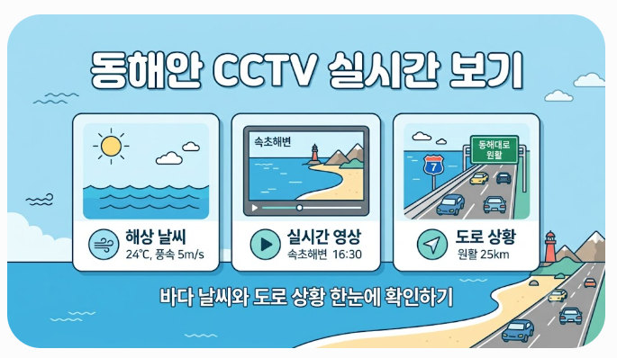 동해안 CCTV 실시간 보기, 바다 날씨와 도로 상황 한눈에 확인하기