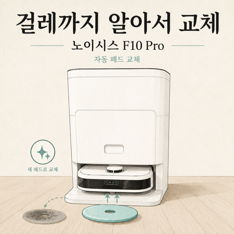 노이시스 F10 Pro 로봇청소기 물걸레 자동교체로 청소 뒤 손가는 일까지 줄일까