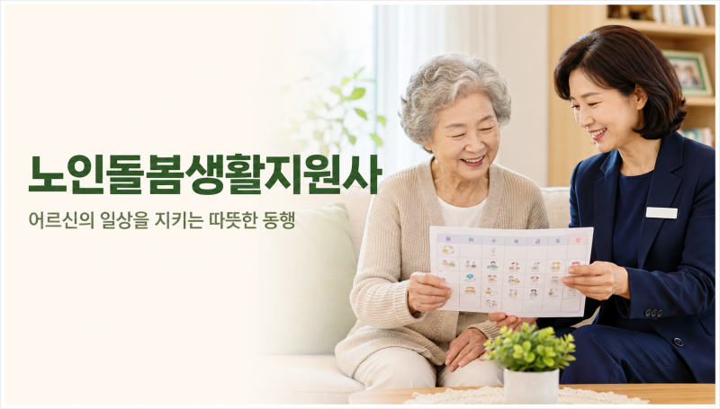 [한국민간자격교육협회] 노인돌봄생활지원사 자격증, 하는 일과 교육내용 알아보기!