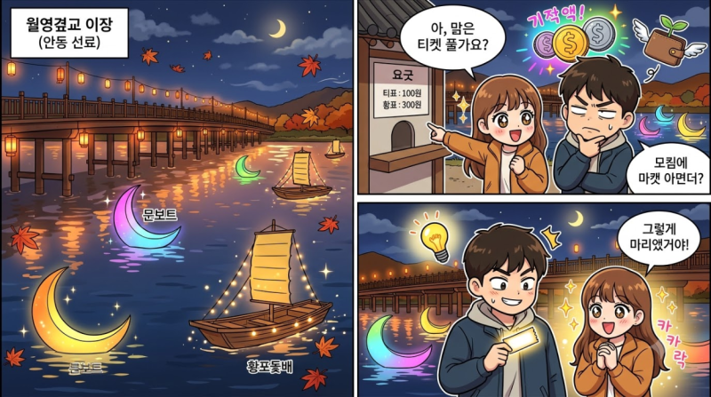 안동 월영교 가을 야경 완벽 가이드! 문보트 황포돛배 요금부터 명당 꿀팁까지
