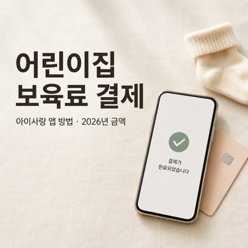 어린이집 보육료 결제, 아이사랑 앱 방법과 2026년 보육료 금액