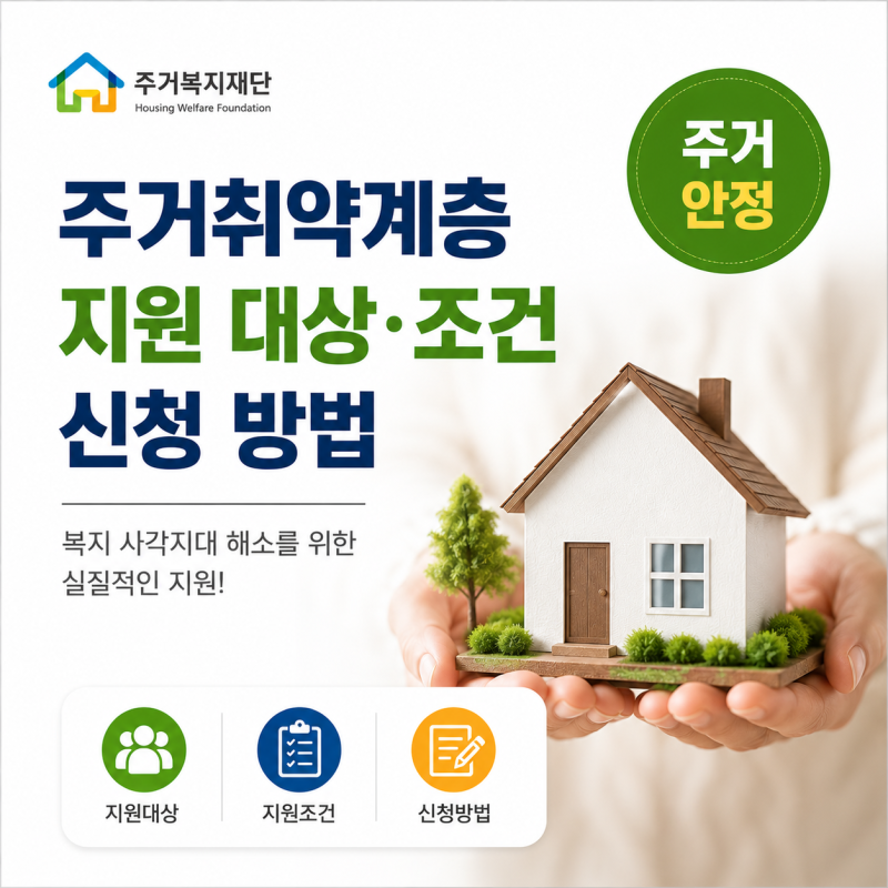 주거복지재단의 주거취약계층 지원, 정확한 지원 대상과 조건, 그리고 신청 방법은 어떻게 ....