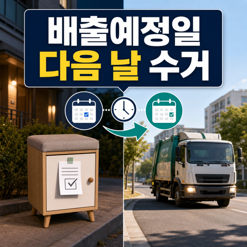 관악구 대형폐기물 스티커 붙였는데 그대로? 수거는 배출예정일 다음 날, 늦어질 수도 있어....