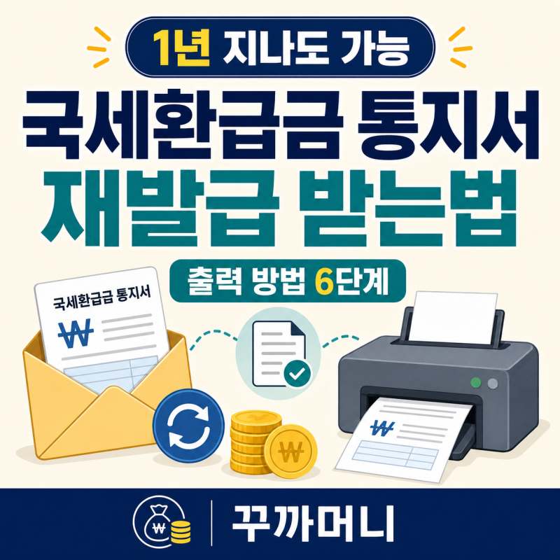 1년 지난 국세환급금 통지서 재발급 받는법 및 출력 방법 6단계