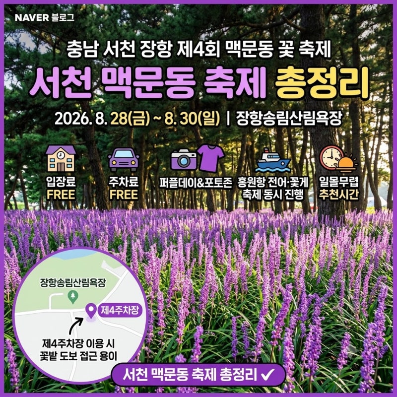 서천 맥문동 축제 총정리, 일정부터 주차까지 한 번에 정리