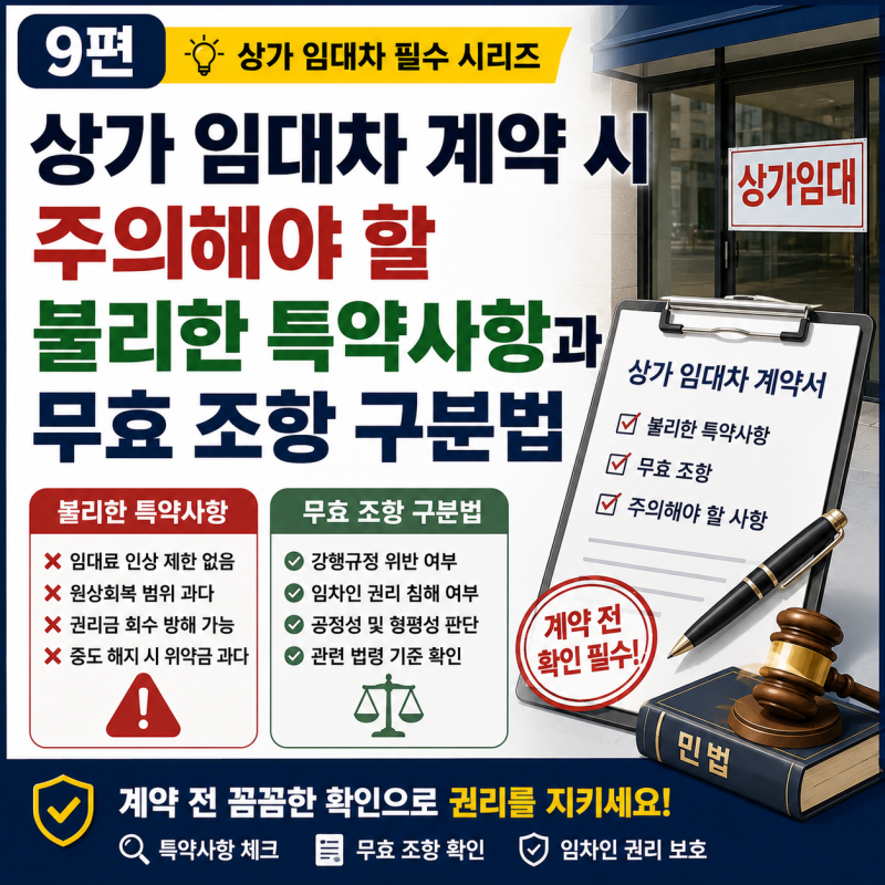 9편: 상가 임대차 계약 시 주의해야 할 불리한 특약사항과 무효 조항 구분법
