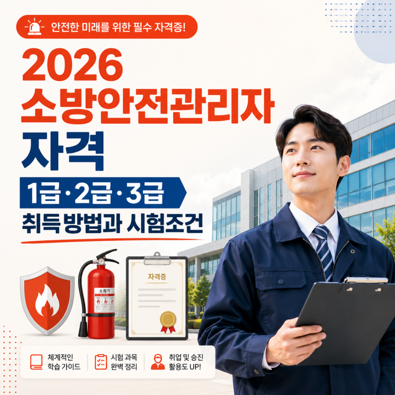 2026 소방안전관리자 자격, 1급 2급 3급 취득방법과 시험조건 정리