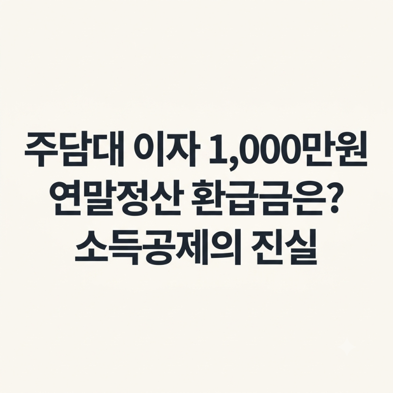 주택담보대출 이자 1,000만 원 냈는데… 연말정산 때 얼마 돌려받을까?
