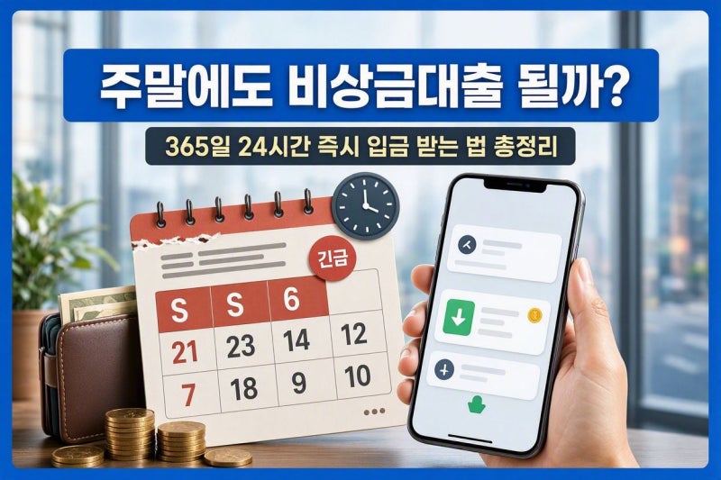 주말이나 공휴일에도 비상금대출 신청과 입금이 가능할까요?