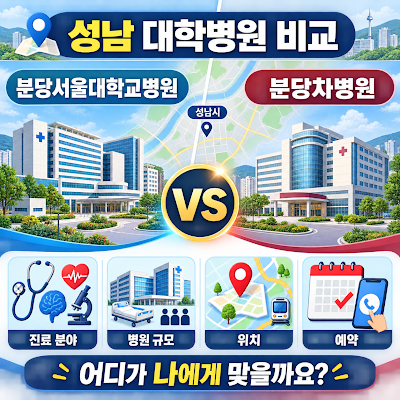 분당서울대학교병원 vs 분당차병원｜성남 대학병원 비교