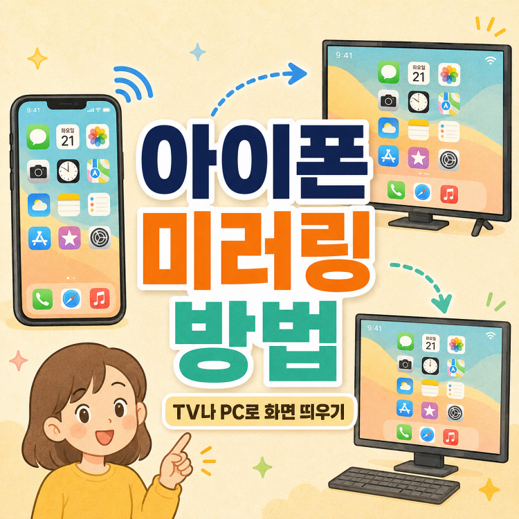 아이폰 미러링 방법 | TV와 PC에 무선 유선으로 화면 연결하는 법