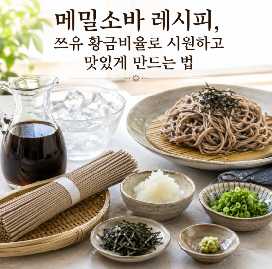 메밀소바 레시피, 쯔유 황금비율로 시원하고 맛있게 만드는 법