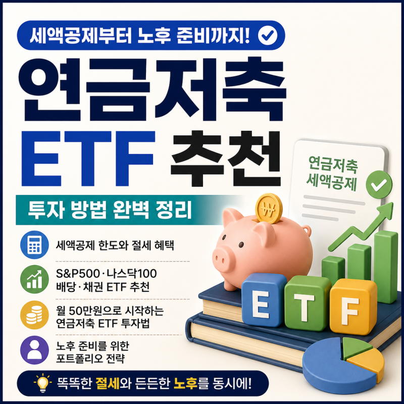연금저축 ETF 추천, 세액공제부터 노후 준비까지 투자 방법