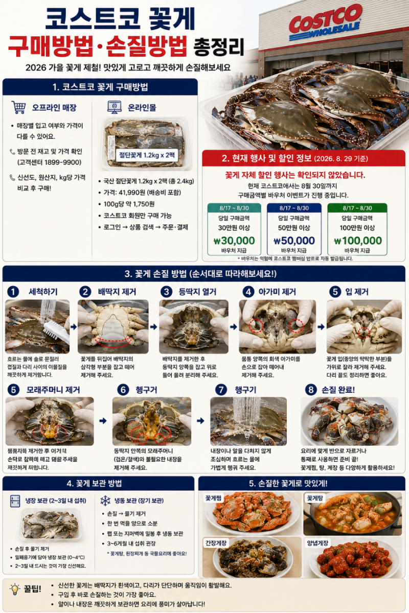 코스트코 꽃게 가격·구매방법부터 손질법까지! 2026 가을 꽃게 행사 총정리