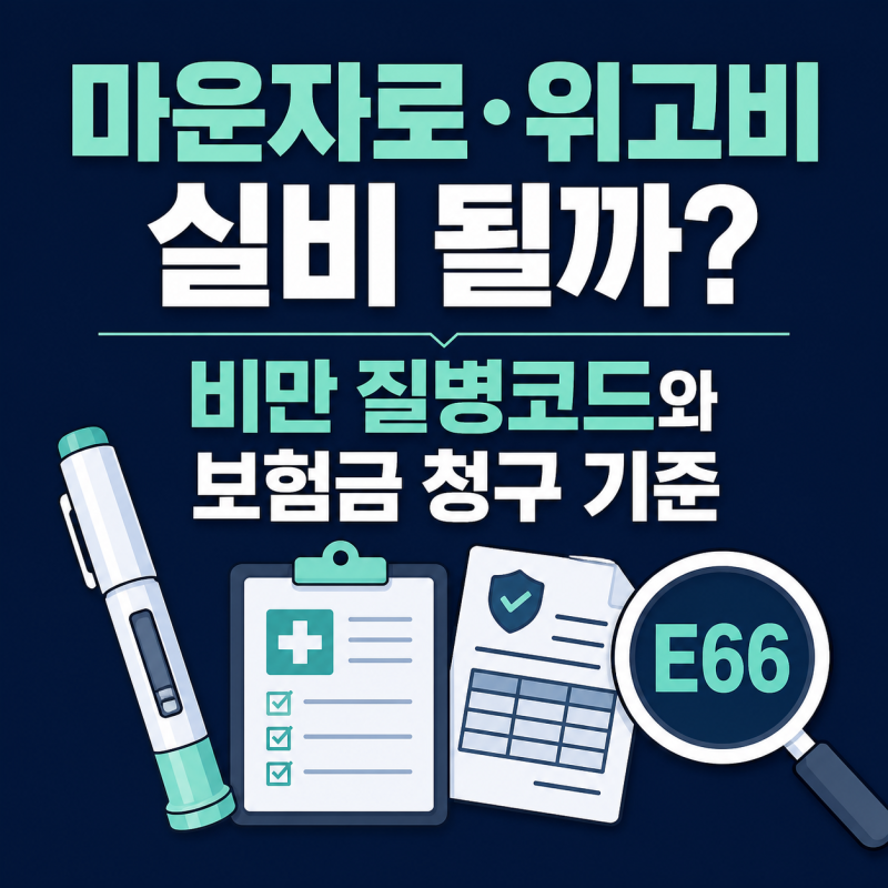 마운자로 위고비 실비 될까? 비만 질병코드와 보험금 청구 기준
