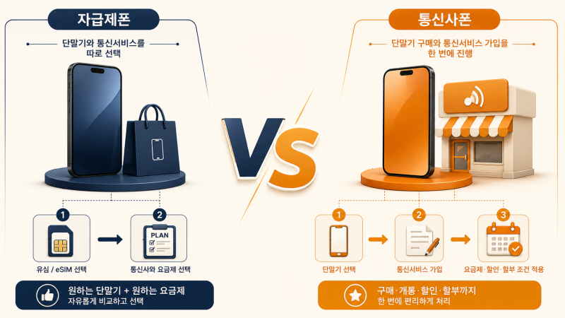 자급제폰 vs 통신사폰, 뭐가 다를까? 살 때 꼭 봐야 할 차이