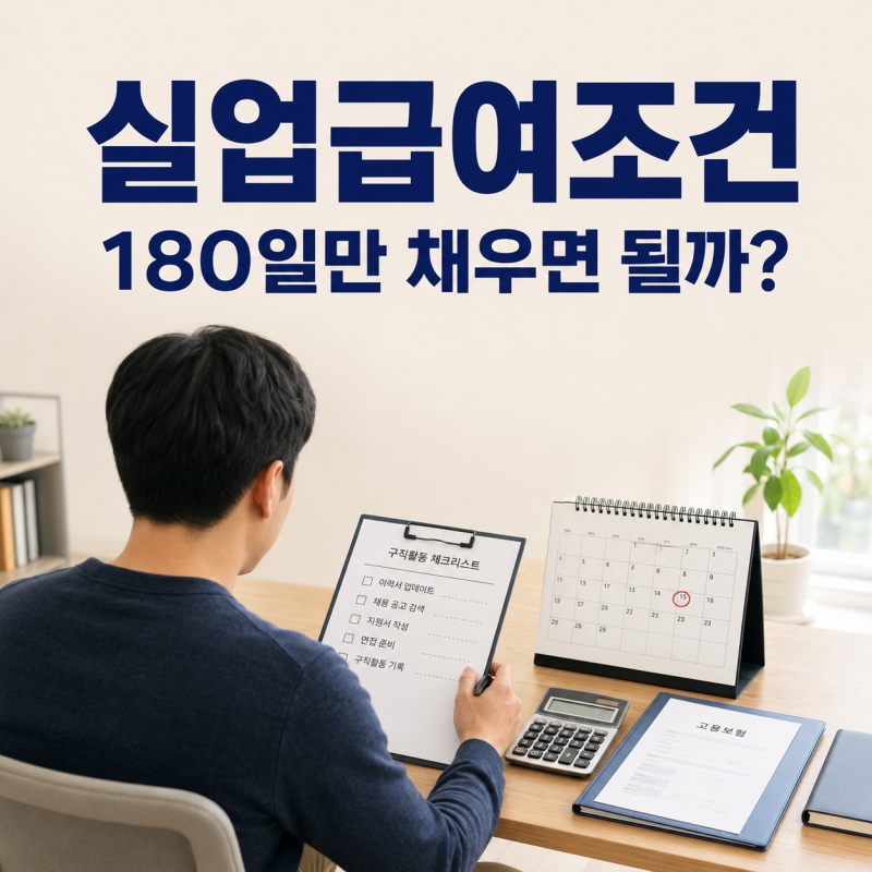 실업급여조건 2026년 기준, 180일 계산부터 자발적 퇴사까지 총정리