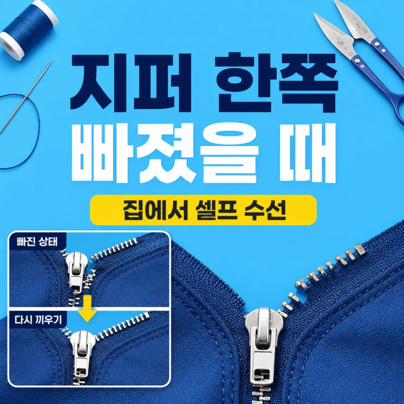 지퍼 빠졌을 때 어떻게 고칠까? 간단한 셀프 수선 방법