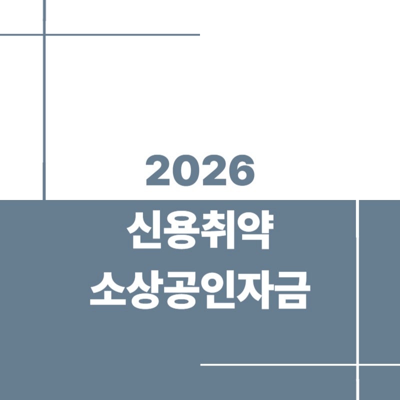 2026 신용취약소상공인자금 신청 방법｜대상·한도·우선도 평가