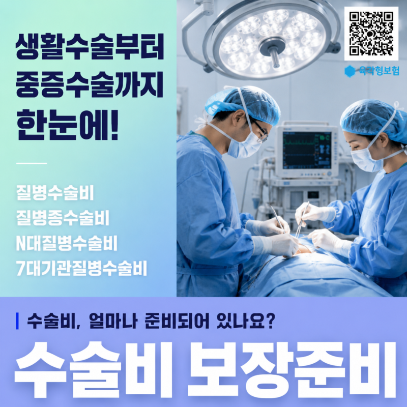 경증티눈제거수술부터 담석증중증이식수술 한번에보장 N대수술비 종수술비보험