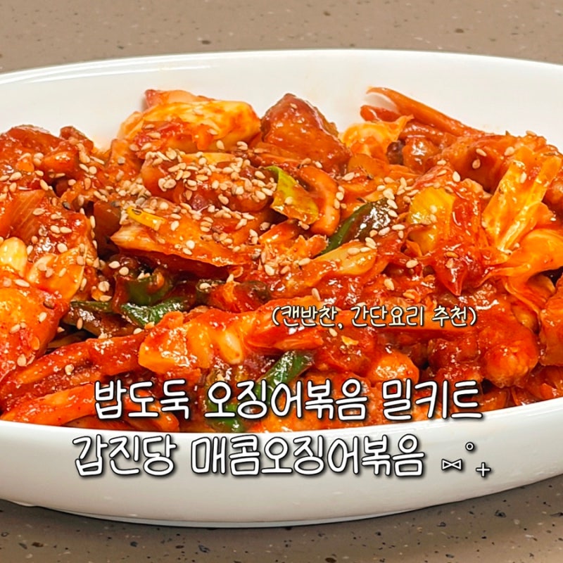 갑진당 매운오징어볶음 캔반찬 추천 오징어볶음밀키트 간편반찬 저녁메뉴