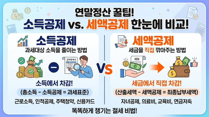 연말정산 완벽 정리: 소득공제 vs 세액공제 차이와 구간별 공제율총정리