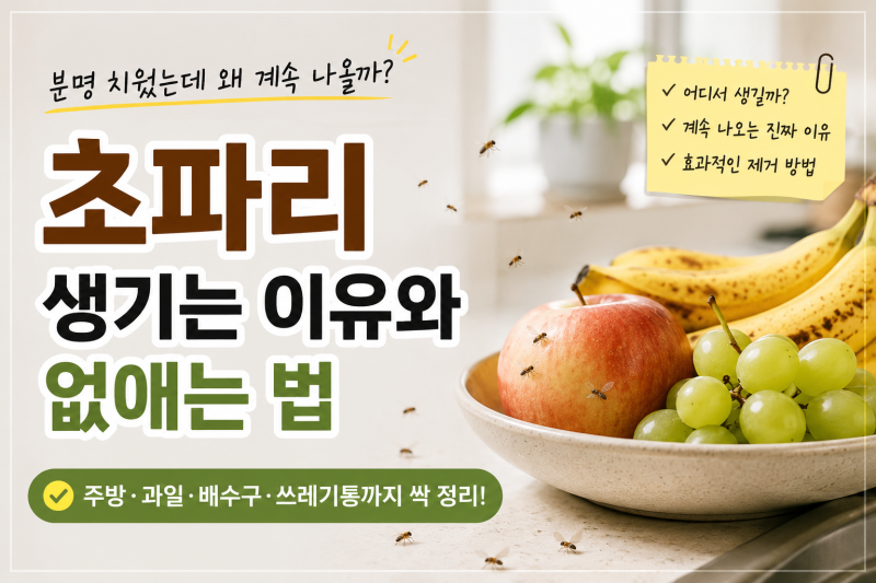 초파리 어디서 생길까? 집에 갑자기 날파리가 많아지는 이유와 없애는 법