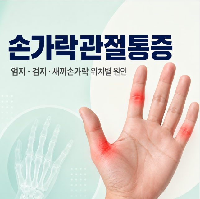손가락관절통증, 엄지·검지·새끼손가락 아픈 위치별 원인은?