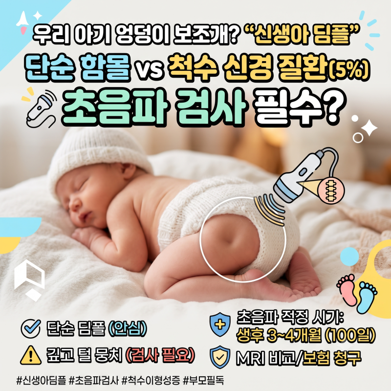 신생아 엉덩이 딤플 원인과 털·깊이로 보는 정밀검사 기준