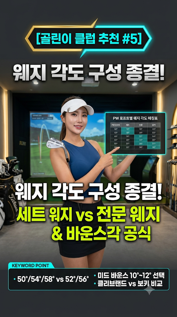 골프 웨지 각도 & 구성법 완벽 가이드: 전문 웨지 vs 세트 웨지 차이와 50·54·58도 조합 공식 [....