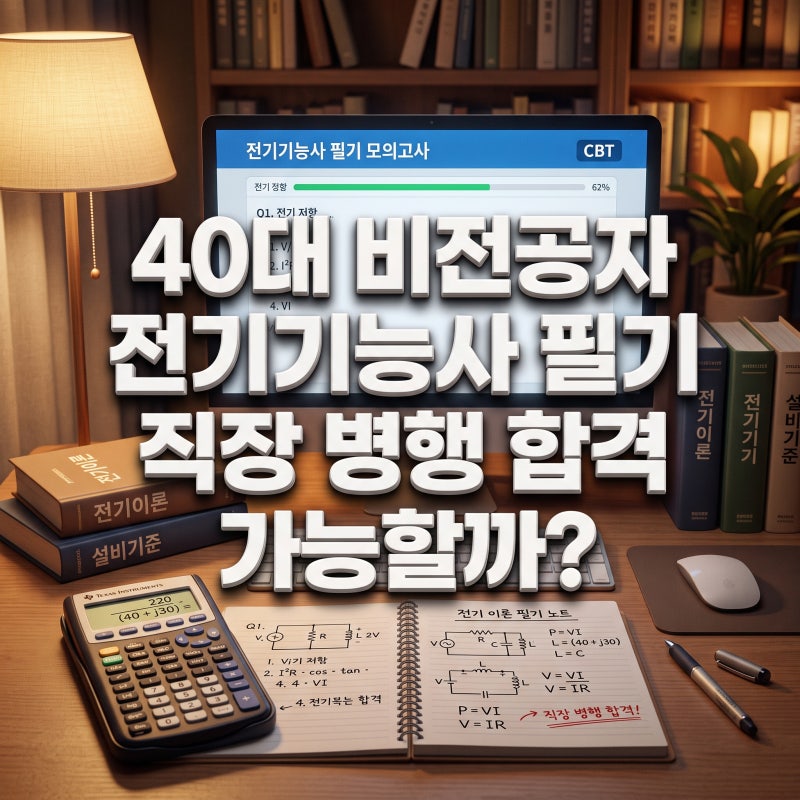 40대 비전공자 전기기능사 필기 직장 병행 합격 가능할까?
