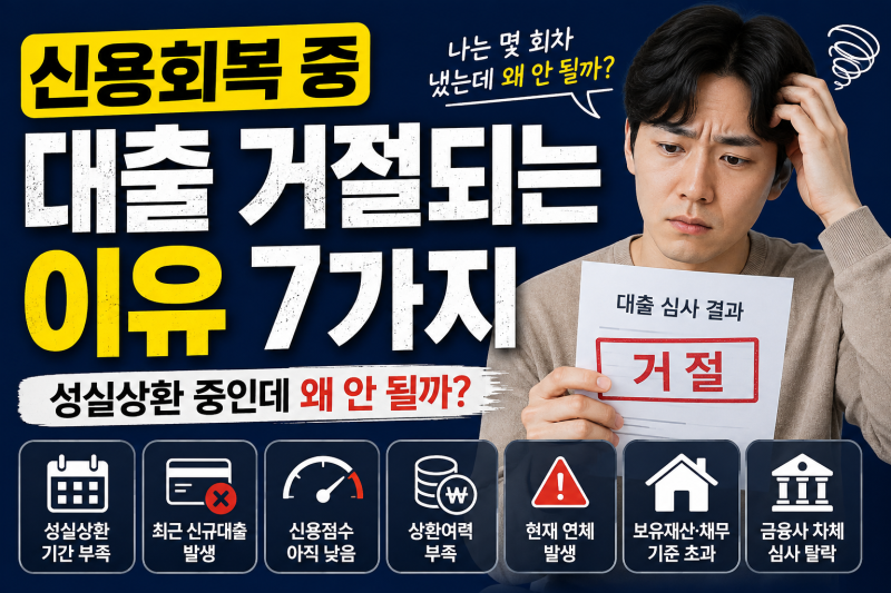 신용회복 중 대출 거절되는 이유 7가지｜성실상환 중인데 왜 안 될까?