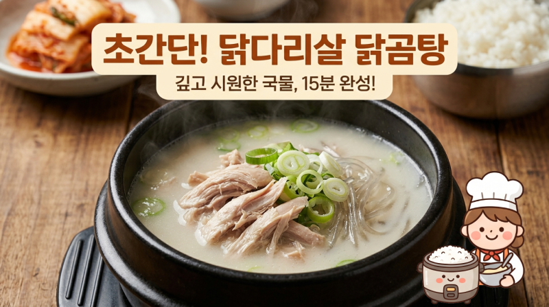 초간단! 닭다리살 닭곰탕 - 깊고 시원한 국물 15분 완성 레시피