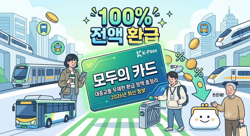 2026년 '모두의카드' 대중교통 무제한 환급 총정리! K-패스 차이점과 신청 방법은?