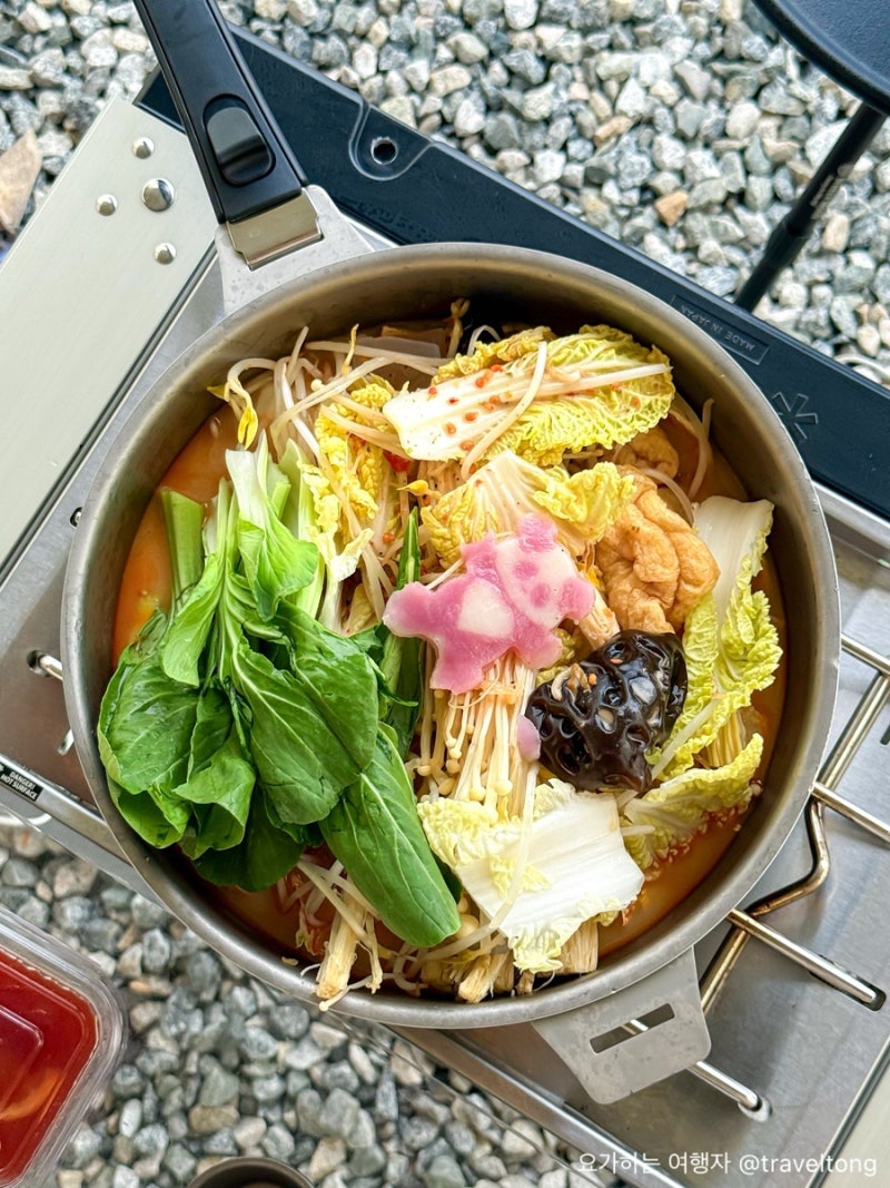 캠핑 장비 리뷰 800도씨 티타늄 전골 냄비 샤브앤웍