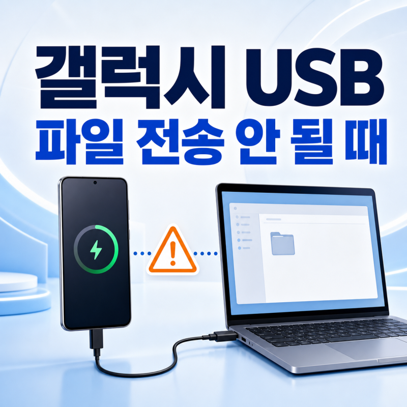 갤럭시 USB 파일 전송 안 될 때｜충전만 되고 PC에 안 보일 때 해결 방법