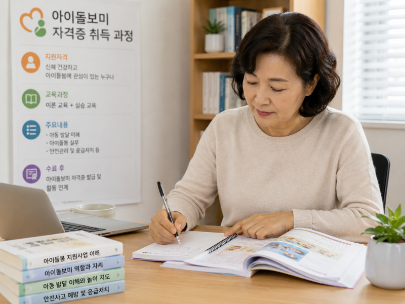 아이돌보미 자격증 취득 국가자격증 방법 신청서류 확인