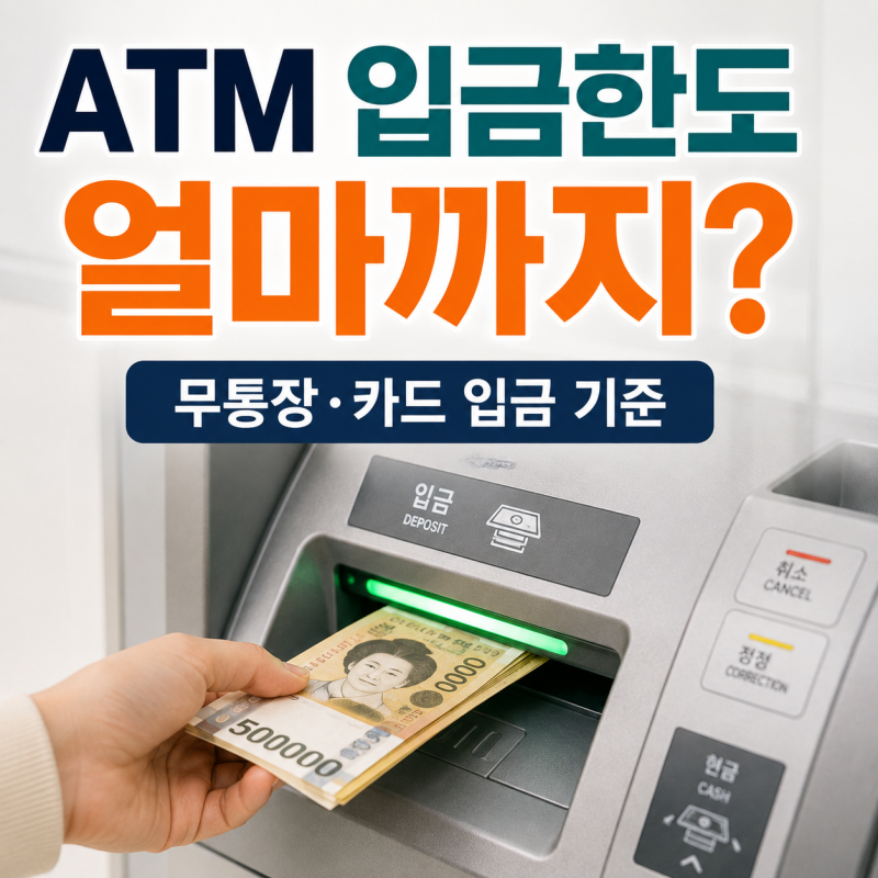ATM 입금한도 얼마까지 가능할까? 무통장·카드 입금 기준 총정리